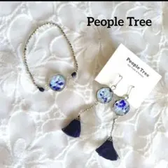 新品　people tree　ブルー　アクセサリー　ブレスレット　ピアス