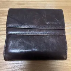 MONO COMME CA 二つ折り財布 ブラウン レザー