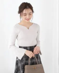 プロポ♡パールチェーンフレアースリーブニット