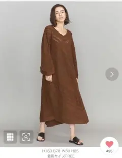 ロング　マキシ　リゾートワンピース エスニック　鍵編み