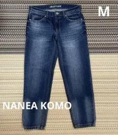 【新品・未使用】NANEAKOMO スリムテーパードパンツ ダークブルー　Mのサムネイル