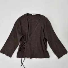 FREAK'S STORE リブ編みカーディガン ダークグレー
