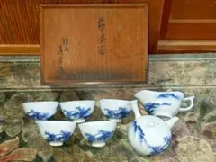 希少 中国美術古玩 茶道具 江西珍品煎茶碗 茶碗 茶器 蛍手茶碗6客