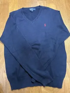 Polo by Ralph Lauren ネイビー Vネックセーター 160
