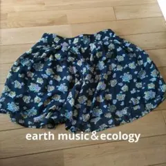 ネイビー 花柄 シフォン ショートパンツ