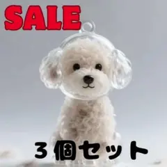 最安値 3点セット トイプードル 毛玉入れ キーホルダー けだまだま 犬の毛玉入