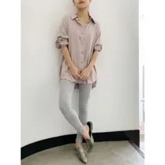Gyda リブ切り替えレギンス　グレー　Sのサムネイル