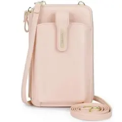 スマホポーチ レディース 斜めがけ 軽量 ミニショルダー ピンク