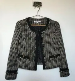 新品　スペアボタン布付き　ナチュラルビューティーベーシック　ツイードジャケット