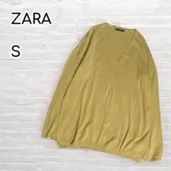 ZARA KNIT　Vネックニット　コットン混　薄手　長袖