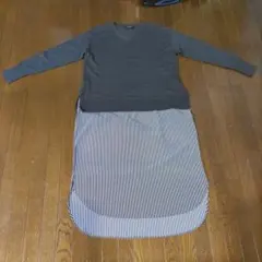 ◎ロートレアモン 異素材 切り替え ニット ワンピース　大きいサイズ