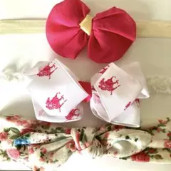 ベビーヘアバンド3点セット　リボンヘアバンド