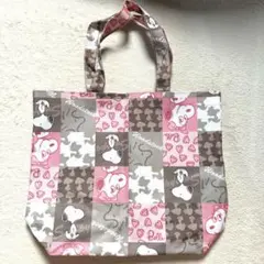 【新品未使用】スヌーピー特大トートバッグ　パッチワーク柄