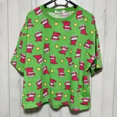 新品 クレヨンしんちゃん ワニ山さん 総柄 チョコビ Ｔシャツ L ビッグサイズ