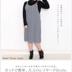 大きいサイズ ニットワンピース 2点セット
