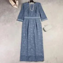 エメアンシェ 総レースミモレ丈ワンピース M 結婚式 披露宴 パーティーお呼ばれのサムネイル