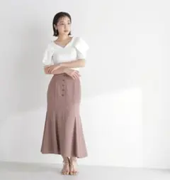 フロントボタンマーメイドスカート