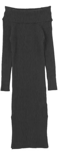 ♡♡♡GYDAジェイダ【オフショル・リブタイト・ロングニットワンピース】♡♡♡