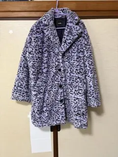 値下げ‼️パープル ヒョウ柄 ファーコート