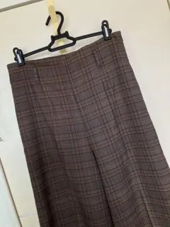 お値下げ。チェック　ストレッチワイドパンツ