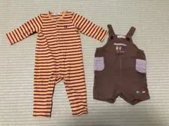 ミキハウス、ロンパース80㎝・サロペット70㎝セット