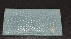 皇居　財布　クロコ型押し 長財布 ライトブルーのサムネイル