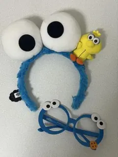 クッキーモンスター カチューシャと眼鏡セット