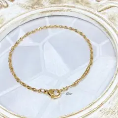 スクリューチェーン ブレスレット ステンレスチェーン ゴールド