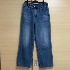 UNIQLO ユニクロ ワイドストレートジーンズ デニム ブルー　26