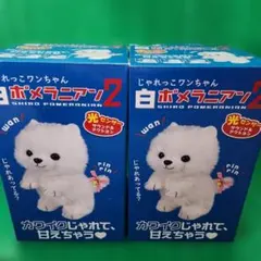 じゃれっこワンちゃん白ポメラニアン2　セット
