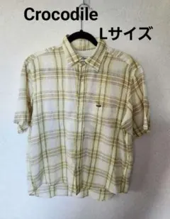 Crocodile(クロコダイル)イエロー半袖シャツ、Lサイズのサムネイル