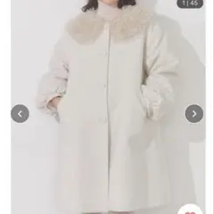 美品⭐️SNIDEL エコファーダウンコート ミディ丈 アイボリー フード 