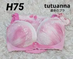 tutuanna(チュチュアンナ)刺繍レースブラH75＆ショーツＬセット