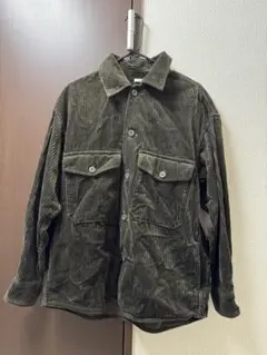 ロ*シ様 ⭐️良好⭐️ジーユー シャツ ジャケット S コーデュロイ 太畝 ルー