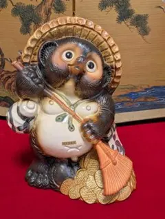 【縁起物】信楽焼 福熊手狸 置物 30cm たぬき 商売繁盛【現状渡し】 縁起物】信楽焼 福熊手狸 置物 30cm たぬき 商売繁盛【現状渡し