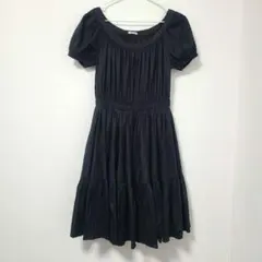 miu miu 丸襟ワンピース ドレス ブラック 半袖 miu miu 丸襟ワンピース ドレス ブラック 半袖 miu miu 丸襟ワンピース