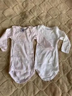 【水通しのみ】プチバトー ロンパース 肌着2点セット 6m/67cm