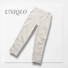 ユニクロ◆デニムワークパンツ(S)白 ストレッチ 大人カジュアル ユニセックス