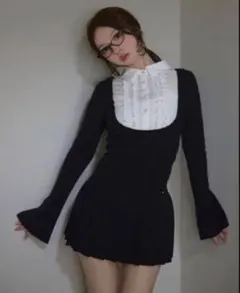 正規品】andmary Lotta frill mini dress - メルカリ
