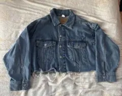 H＆M デニムジャケット ショート丈 ダメージ M
