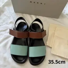 【22.5cm】35.5 MARNI ブラウン・ミント サンダルのサムネイル