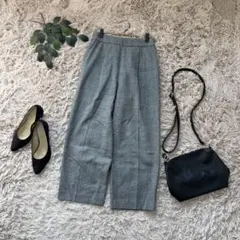 6644✾ボールジィ✾テーパードパンツ【36】チェック/ウール混/クロップド