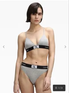 Calvin Klein グレー ブラ＆ショーツセット