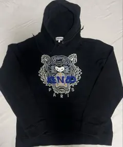 KENZO ブラック パーカー L 虎デザイン トラ 黒