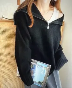 【Alma Design】ハーフジップニットのサムネイル