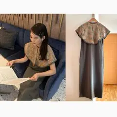 ANDRESD embroidery cape dress アンドレスドL