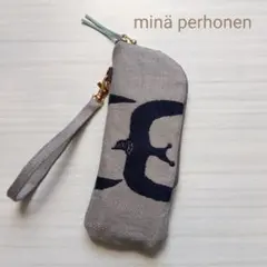 sale✩ミナペルホネン　L字ポーチ　go!　グレー　鳥さん