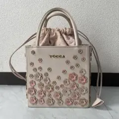 【美品】TOCCA★トッカ　かごバッグ お花 パール フラワー 美品】TOCCA☆トッカ かごバッグ お花 パール フラワー - メルカリ