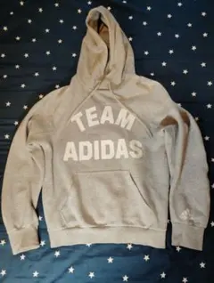 【良品】Adidas Team グレー パーカー 希少サイズ感 S(L相当)