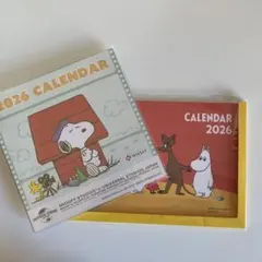スヌーピー　ムーミン 2026年　卓上カレンダー　ニッセイ